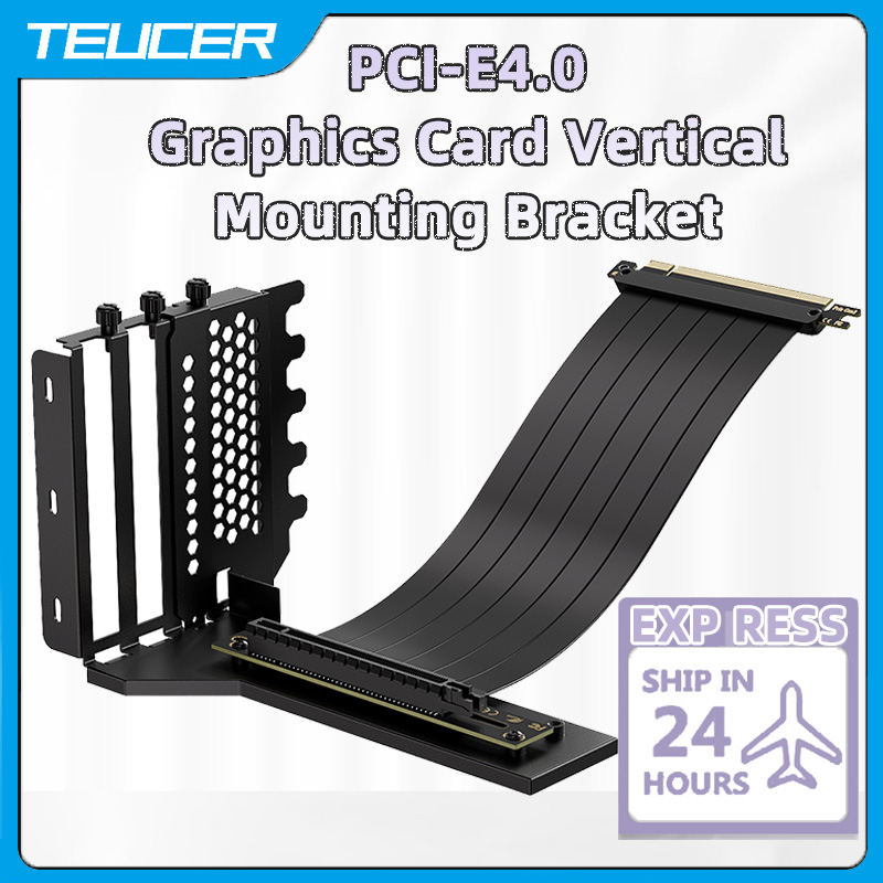 Pcie 4.0 X16 Riser Cable 90 Degree - TEUCER – support de montage Vertical